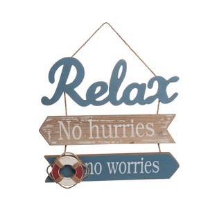 Beachcombers Relax No Hurries Sign Wall Coastal Plaque Sign Wall Hanging Decor Decoration For The Beach 15.91 x 13.36 x 0.78 Inches. - 1 of 2