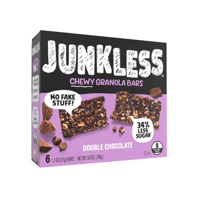 JUNKLESS Double Chocolate Chewy Granola Bars - 6.6oz/6ct