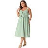 Agnes Orinda Women's Plus Size Tie Bow Sleeveless Flowy Slip Cute Midi Cami Sundresses - 3 of 4