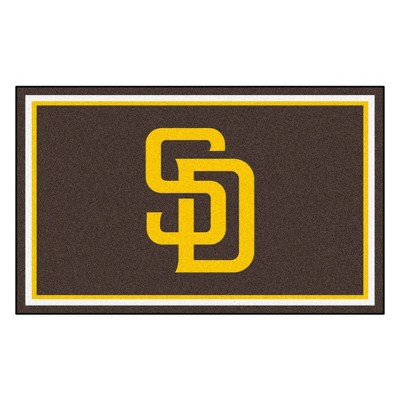 MLB San Diego Padres 4'x6' SD Logo Plush Area Rug - Brown