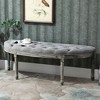 NicBex Modern 56" Bedroom Bench Semi Circle Accent Stools with Wood Legs for Bedroom and Entryway - 2 of 4
