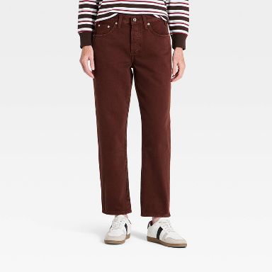 Women's Mid-Rise Boyfriend Jeans - Universal Thread™ Burgundy 00