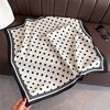 Anna-Kaci Women's Polka Dot Satin Square Scarf with Contrasting Border Trim 27x27in - 2 of 4