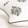 20"x20" Oversize Vintage Square Throw Pillow Cover White - Rizzy Home: Cotton Canvas, Botanical Floral Pattern, Hidden Zipper - 2 of 4