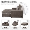 61.4" Pull Out Sofa Bed with Adjustable Backrest, USB Charging Port & 2 Pillows, Waffle Velvet Upholstery, Charcoal Gray - 4 of 4