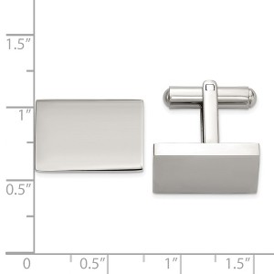 Chisel Stainless Steel Polished Rectangle Cuff Links - 1 of 2