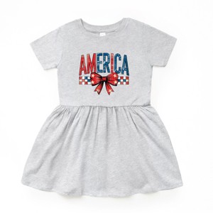 The Juniper Shop Coquette America Checkered Infant Dress - 18M - Heather Grey - 1 of 4