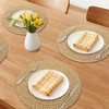 REGALWOVEN Round Placemats Set of 6 Woven Placemats for Home and Kitchen Indoor Table Mat Wipe Clean - 2 of 4
