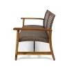 GDFStudio Jean Outdoor Acacia Wood and Wicker Loveseat - 4 of 4