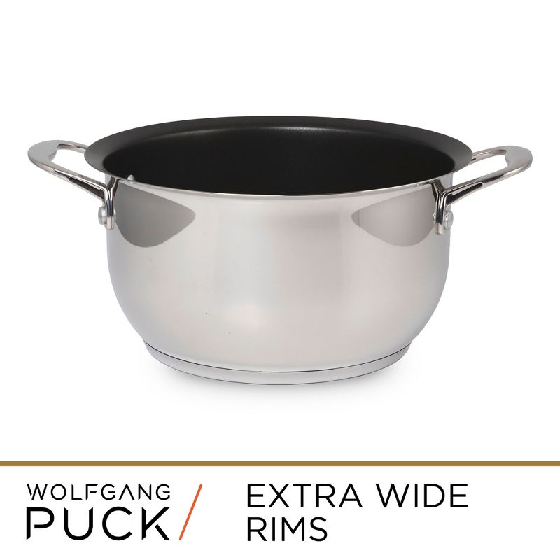 Wolfgang Puck 6-Piece Stainless Steel Pots and Pan Set; Scratch-Resistant Non-Stick Cookware, 4 of 6