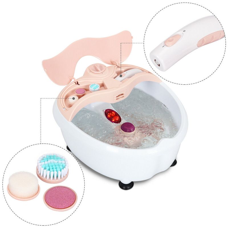 Foot Spa Bath Massager Bubble Vibration Red Light Rollers Handheld Foot Cleaner, 1 of 11