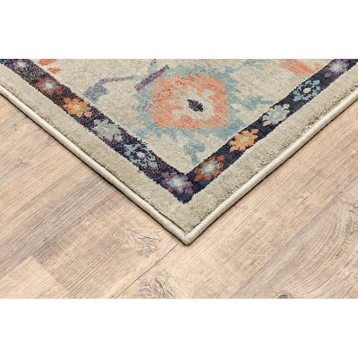 Xanadu Beige and Blue Synthetic Area Rug