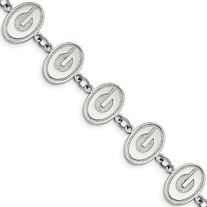 Black Bow Jewelry Stainless Steel Georgia Bulldogs NCAA charm Bracelet 9.25 Inch - 1 of 4