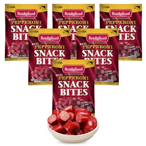 Bridgford Pepperoni Snack Bites 4 oz - Ready-to-Eat Snacks for On-the-Go Snacking - Pork and Beef Pepperoni Bites with Zero Carbs - 1 of 4