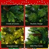 6FT Grass Green Christmas Tree, Large Branches Pine Tree, Pre-Lit Set with Tree & Garland & Wreath - 3 of 4