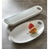 tagltd Whiteware Baguette Large Porcelain Dinnerware Serving Tray Platter 19.25L x 11.5W x 1.625H Dishwasher Safe - 2 of 3