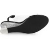 Allegra K Women's Clear Slingback Wedge Heel Rhinestone Peep Toe Sandals - 4 of 4