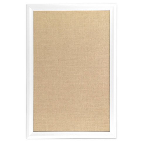 U Brands X30 Burlap Bulletin Board White Wood Frame Target