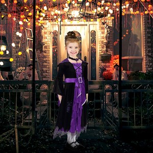 Garvee Witch Costumes with Neck Accessories for Girls, Suitable for Halloween Dress Up Party, Role-Playing - 1 of 4
