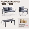 Maggift Patio Seating Sets, with 2 Single Sofas, Loveseat and Coffee Table for Garden, Backyard, Balcony, Beige, 27.56"*27.56"*32.09" - 2 of 4