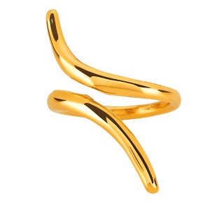 ELYA Waved Bypass Ring - Gold (Size 8), Women