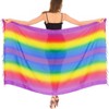 LA LEELA Women Summer Beach Wrap Sarong Cover Up Chiffon Long Swimsuit Wrap Skirts One Size Multicolored, Solid - 4 of 4