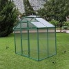 CAVINAS 6x8 ft Polycarbonate Greenhouse with Raised Base and Anchor Aluminum Heavy Duty Walk-in Greenhouses for Backyard - 4 of 4