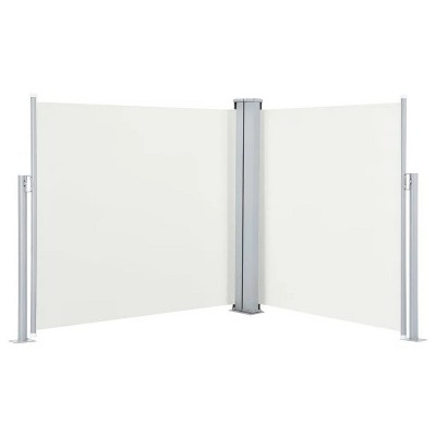 White Retractable Side Awning Cream 47.2"x236.2"
