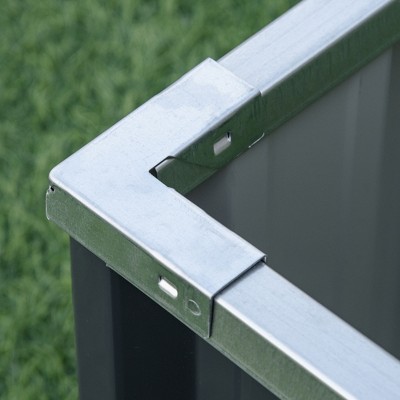 Large Dark Gray Metal Raised Garden Bed for Outdoor Spaces