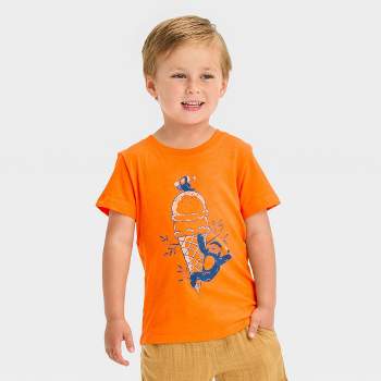 Toddler Boys' Short Sleeve Eating Ice Cream Graphic T-Shirt - Cat & Jack™ Orange