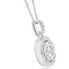 Pompeii3 1 1/3Ct TW Round Diamond (1ct center) Halo Pendant Lab Created White Gold Necklace - 2 of 4