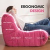 Itopfox Premium Bean Bag Sofa Chair with Memory Foam Filling, Ergonomic Design for Adults, Dark Pink Teddy Fabric, Perfect for Home, Apartment Gaming - 4 of 4