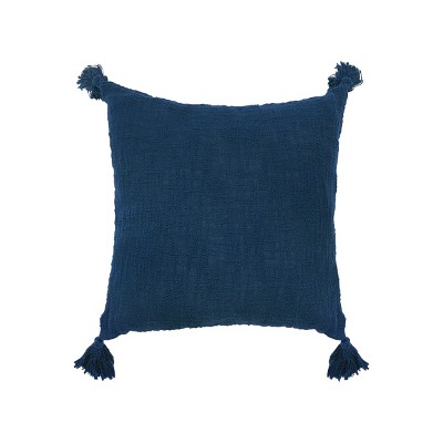 C&F Home 18" x 18" Anna Navy Solid Woven Square Throw Pillow