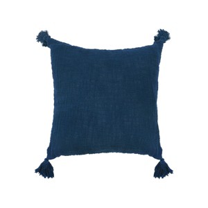 C&F Home 18" x 18" Anna Navy Solid Woven Square Throw Pillow - 1 of 4