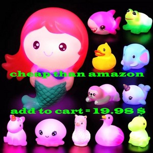 SYNCFUN  12pcs Light up Bath Toys 2.5inch Bathtub Mermaid Toy Baby Bathtime Floating Rubber Shower Toy for Infant - 1 of 4