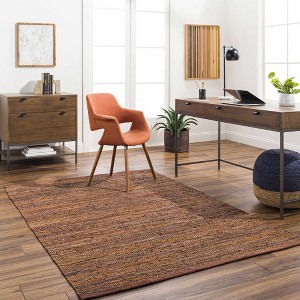 Hauteloom Aneko Beige Handwoven Leather Rag Carpet - 1 of 4