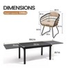 Crestlive Products Modern Aluminum Outdoor Dining sets Expandable Patio Dining Table with arm chairs for 4-10 People Outside - 3 of 4
