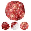 Unique Bargains Women Double Layer Sun Pattern Shower Cap Red 1 Pc - 3 of 3