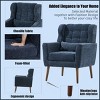 KWPZQEB Mid-Century Accent Chair, Modern Upholstered Armchair with Pillow & Wood Legs, Comfy Reading Chair for Living Room, Bedroom - 3 of 4