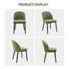 Mid-Century Modern Dining Chair - Curved Upholstered Back & Rubberwood Legs, Armless Kitchen Side Chairs for Home Cafes/Compact Dinettes - 3 of 4