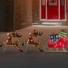 Northlight Set of 3 Lighted Reindeer and Sleigh Outdoor Christmas Decoration 25.25" - 2 of 4