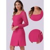 Allegra K Women's Square Neck Split Side Semi-Sheer Puff Sleeve Mini A-Line Dress - 2 of 4