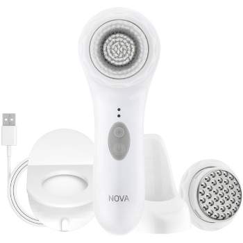 Spa Sciences NOVA Sonic Facial Brush with Antimicrobial Brush Bristles - White