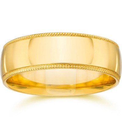 Pompeii3 6MM Milgrain Edge Wedding Band 14K Yellow Gold