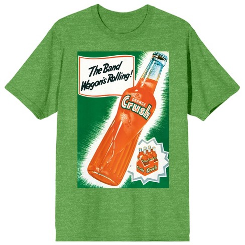 Orange Crush The Wagon's Rolling Crew Short Sleeve Green Heather Women's T-shirt-xxl : Target
