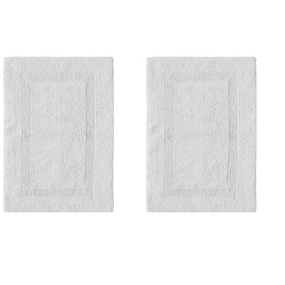Lux Premium 100% Cotton Tufted Solid Reversible 2 PC Bath Rug Set – Ultra-Soft, Water-Absorbent, Durable, Machine Washable Bathroom Rug