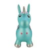 BounceZiez Inflatable Bouncy Ride-On Hopper with Pump - Blue Unicorn - 4 of 4