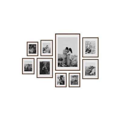 Haus and Hues Lincoln Gallery Wall Frame Set with Real Glass and Mat