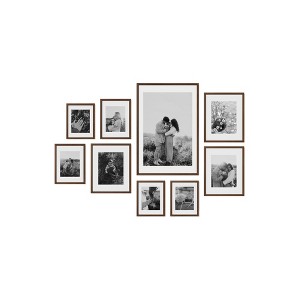 Haus and Hues Lincoln Gallery Wall Frame Set with Real Glass and Mat - 1 of 4