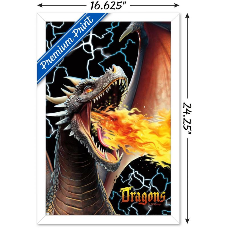 Trends International PD Moreno - Dragon Lightning Framed Wall Poster Prints, 3 of 7